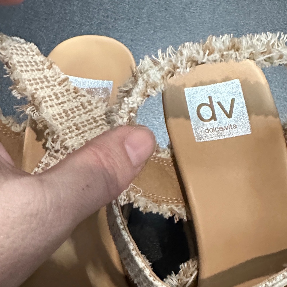 Dolce Vita Cream and Tan Wedge Sandals - Picture 4 of 10